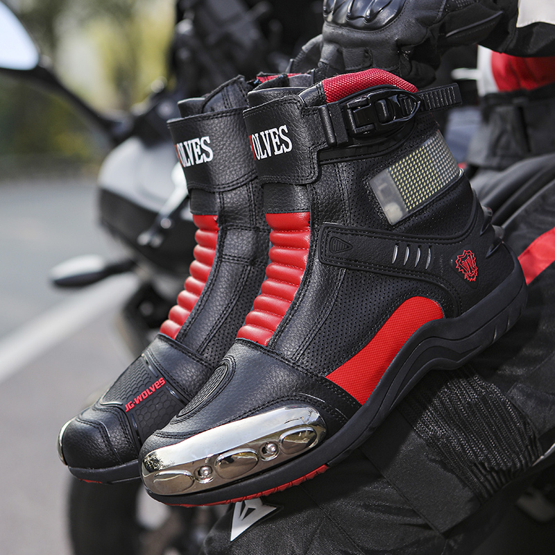 JG.WOLVES Leather Biker Shoes  - Motorcycle Gear Women ulasan dan harga
