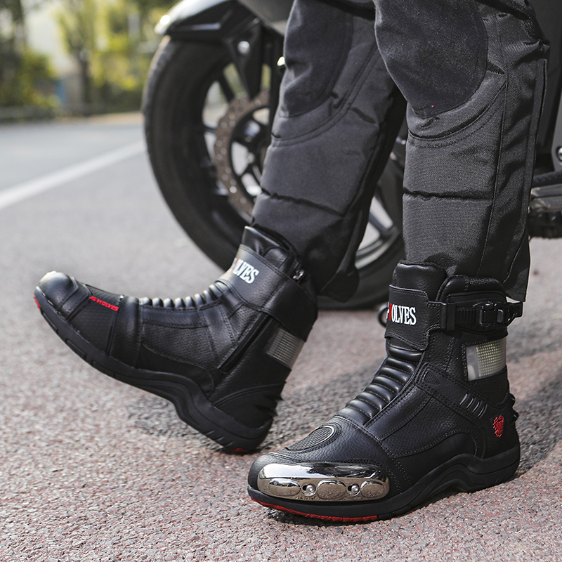 JG.WOLVES Leather Biker Shoes  - Motorcycle Gear Women ulasan dan harga