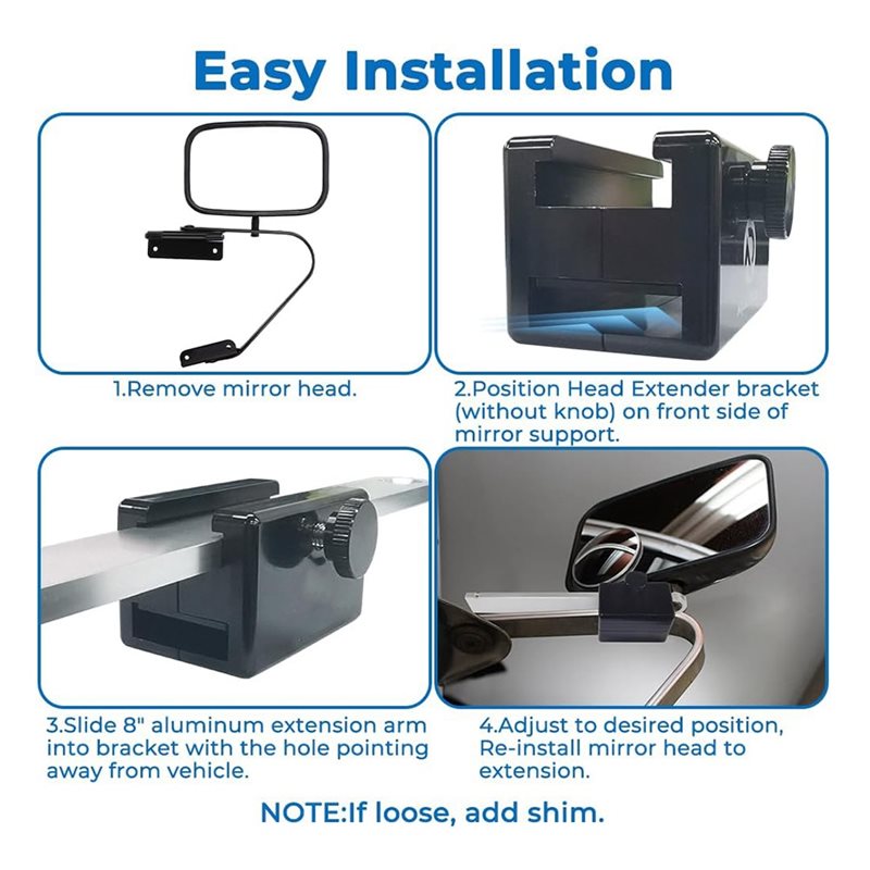 A82M-Aluminum Blocks& Extensio - Mirror Extender Bar ulasan dan harga